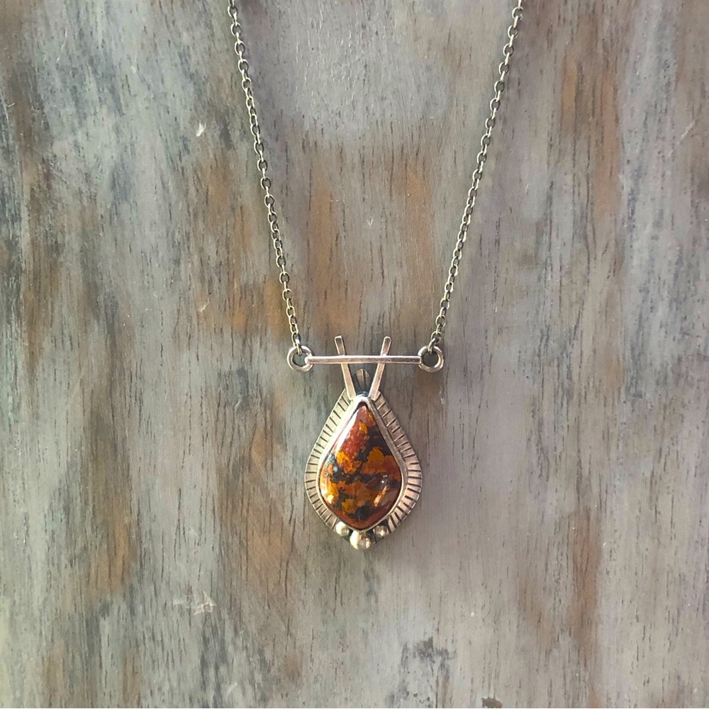Orange Agate Sterling Necklace